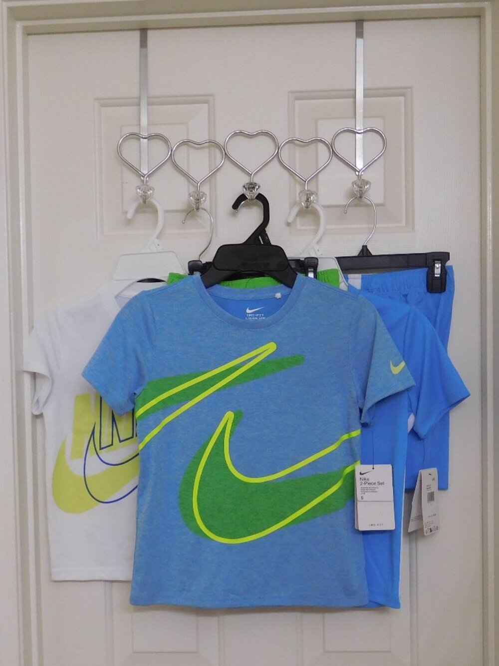 NWT 3 Nike Outfits 2pc Shirt & Shorts Sets Blues Green Bundle sz 6